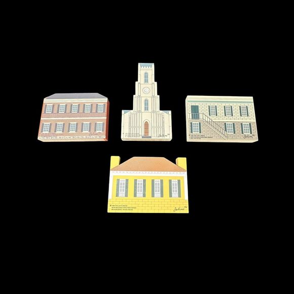 New Orleans Christmas Series 1994 The Cats Meow Set Of 4 Buildings - Picture 2 of 10